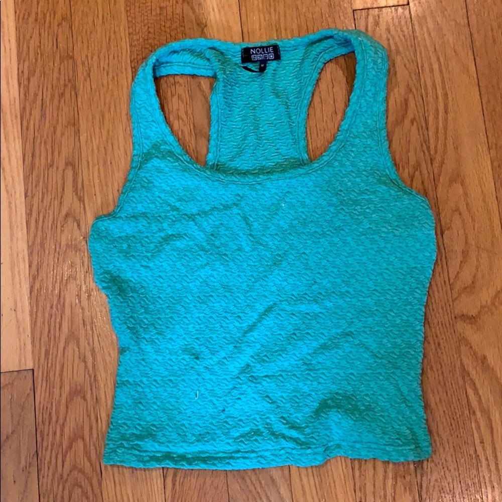 Teal green crop top